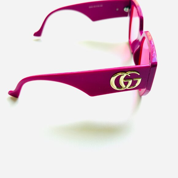 3666 GUCCI PINK SUNGLASSES OVERSIZED PINK LENS DESIGNER - Picture 3 of 11